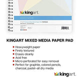 KINGART 600-2 Mixed Media SKETCHBOOKS, 5.5 x 8.5 Inches, 60-Sheet Spiral Bound Drawing Pads, Micro-Perforated, for Wet and Dry Media, Pack of 2 KINGART