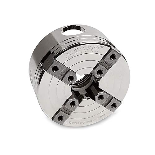 NOVA 48290 PRO-TEK G3 Insert Type Wood Turning Nickel Plated Chuck and Laser Etched Precise Jaw Set with T Bar Wrench and 6 Point Star Fasteners Nova
