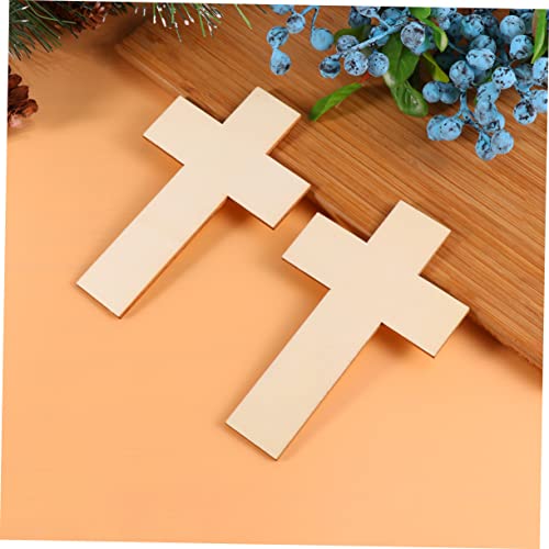 SEWACC 36Pcs Wooden Crosses for Crafts Wooden Cross Charm Small Wooden Crosses Unfinished Wood Cross Rustic Wooden Cross Jesus Wooden Cross Mini SEWACC