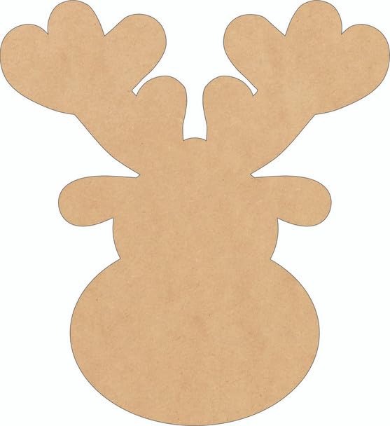 Unfinished Christmas Reindeer Head Wood 20" Blank, Paintable MDF 1/8" Wall Craft NEXTCraft