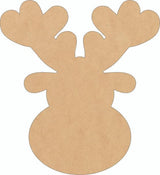 Unfinished Christmas Reindeer Head Wood 20" Blank, Paintable MDF 1/8" Wall Craft NEXTCraft