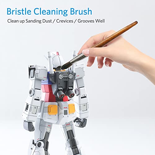 3PCS Model Cleaning Brush Kit (Premium Wooden Handle) Soft Figure Duster Brush, Professional Model Dusting Brush for Statues, Collectible Figurine, - WoodArtSupply