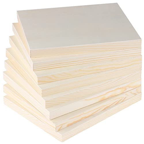 ADXCO 8 Pack Wood Panels 8 x 10 inch Wooden Canvas Board Unfinished Wooden Panel Boards for Painting, Arts, Pouring Use with Oils, Acrylics - WoodArtSupply