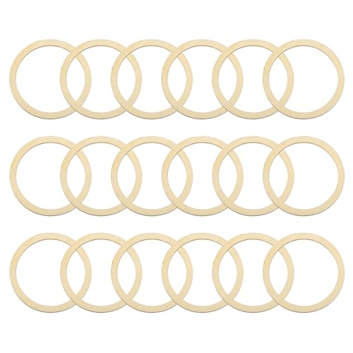 uxcell 50Pcs 60mm(2.4-inch) Natural Wood Rings, Unfinished Wooden Pieces Circle Ornaments Wreath Frame Ring for Home Decor, DIY Crafting uxcell