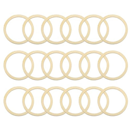 uxcell 50Pcs 60mm(2.4-inch) Natural Wood Rings, Unfinished Wooden Pieces Circle Ornaments Wreath Frame Ring for Home Decor, DIY Crafting uxcell