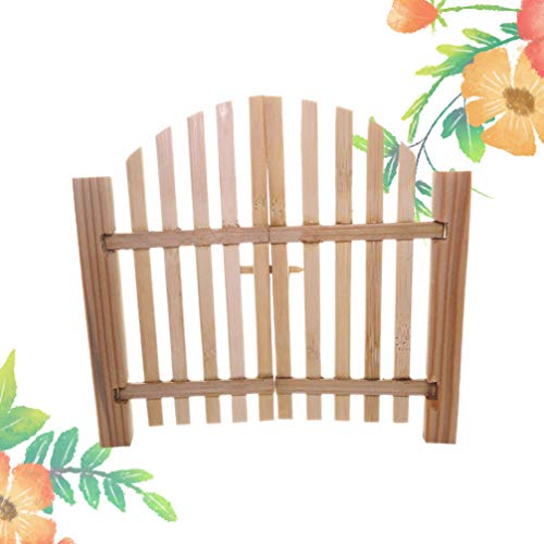 NUOBESTY Miniature Fence Wood Picket Fence Wood Gate Door Fairy Garden Ornament DIY Crafts Dollhouse Decor NUOBESTY