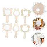 Kisangel 18 Pcs Small Wooden Mirror Natural Mirrors Ornament Unfinished Wooden Handheld Mirror Wood Hand Mirror Unpainted Handheld Mirror DIY Wood Kisangel