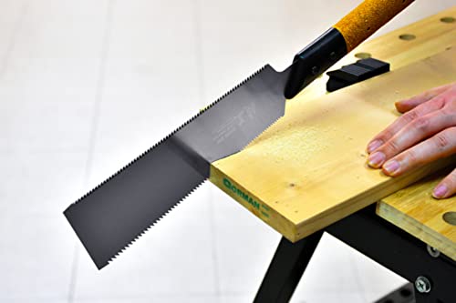 KAKURI Japanese Pull Saw for Woodworking 8-1/4" Made in JAPAN, Non-Slip Cork Handle, Japanese Hand Saw Ryoba Double Edge Blade for Rip and Crosscut KAKURI