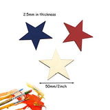 Honbay 50PCS 50mm/2inch Star Blank Unfinished Wood Slices, Wooden Star Embellishments Christmas Ornaments for DIY Crafts, Home Decoration, Games, HONBAY