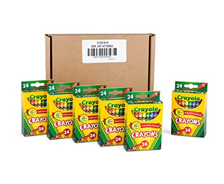 Crayola Crayons, Bulk School Supplies For Kids, 24 Count Crayon Box (Pack Of 6), Assorted Colors Crayola