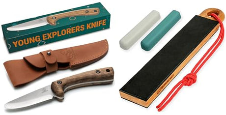 BeaverCraft BSH Kid Kids Knife Boy Scout Knife LS9P02 Pocket Leather Strop Kit BeaverCraft