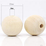 Round Wood Beads 20 mm Unfinished Spacer Beads Natural Craft Loose Beads for DIY Art Supplies Bracelet Hand-Made 100 Pack…… Hadoife