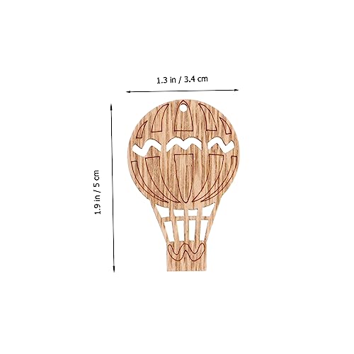 COHEALI 30pcs Hot Air Balloon Wooden Shape Ornament Crafts Hanging Bulk Wooden Lion Cut Outs Unfinished Wood Shapes Unfinished Woods Chips Wooden COHEALI