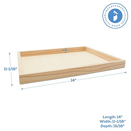 Wood Canvas Cradled 11 x 14 inch, Pack of 3 Blank Wood Panels for Painting, DIY Signs, Framing, Shadow Box, & Tray Crafts, by Woodpeckers Woodpeckers