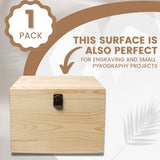 10x7x7-Inch Unfinished Wooden Box with Hinged Lid & Front Clasp for DIY Art Project Crafts Woodcraft Keepsake - Easy to Stain Paint Wood Burning VIKOS Products