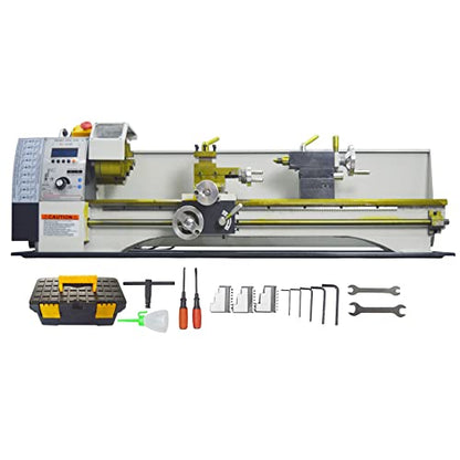 INTBUYING Metal Lathe 8"X32" Benchtop Lathe Machine Precision Hobby DIY Metal Wood Working Lathe Electronic Gearless Horizontal Wood Lathe 1100W - WoodArtSupply