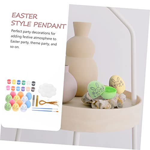 Ciieeo 1 Set Easter Doodle Eggs Unpainted Easter Eggs Hanging Easter Eggs Easter Crafts Kids Coloring Toys Unfinished Easter Eggs Easter Painting Ciieeo