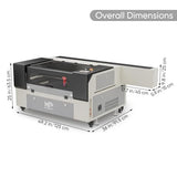 Monport 100W CO2 Laser Engraver＆Water Chiller with Lightburn,20"x28" Laser Engraving Cutting Machine with Autofocus 2 Way Pass Air Assist Commercial Monport