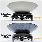 Japanese Ikebana Vase Kit, 2Pcs Ceramic Flower Pot Flower Shallow Container Vase with 2Pcs 1.57inch/40mm Flower Frog and 2-in-1 Flower Frog Needle Eggone