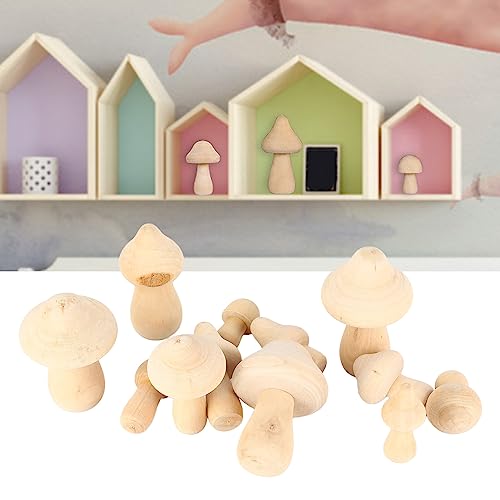 12pcs Unfinished Wooden Mushrooms - DIY Handcrafted Wooden Mushroom Painting Craft Kit for Home Decor - WoodArtSupply