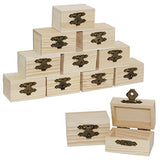 Creative Hobbies 12-Pack Mini Wooden Treasure Boxes with Locking Clasp - Unfinished Wood Treasure Chest for Party Favors, DIY Projects, Home Decor, Creative Hobbies