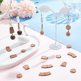 CHGCRAFT 90Pcs 3 Styles Unfinished Wood Charms Connectors Links Double Holes Round Curved Trapezoid Pendant Link for DIY Bracelet Earring Necklace CHGCRAFT