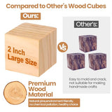 Halloscume 40 Pcs 2 Inch Wooden Blocks Unfinished Wooden Blocks for Crafting Plain Wooden Block for Craft Natural Craft Wood Square Blank Wooden Halloscume