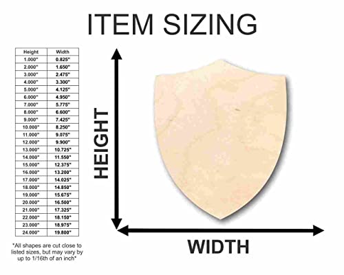 Unfinished Wood Shield Shape - Soldier - Knight - Craft - up to 24" DIY 8" / 1/4" - WoodArtSupply