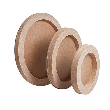 OLYCRAFT 3pcs Wood Canvas Boards Round Wood Painting Boards, Unfinished Wood Paint Pouring Panel Boards for Painting Crafts (5.7", 7.8" & 9.6" OLYCRAFT