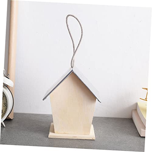 LIOOBO Outdoor Bird House Unfinished Birdhouse Unfinished Bird House Butterflies House Wild Bird House Bird Houses for Outside DIY Painting Bird - WoodArtSupply