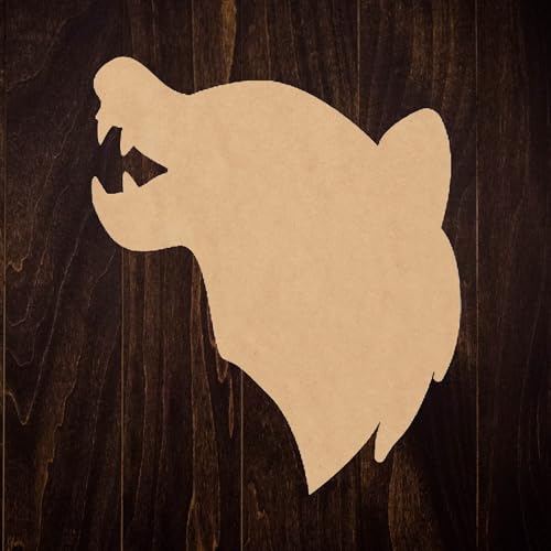 Wood Wolf Howling Craft 15'' Cutout, Unfinished Wooden Mascot Sports Shape, Kids Door Hanger NEXTCraft