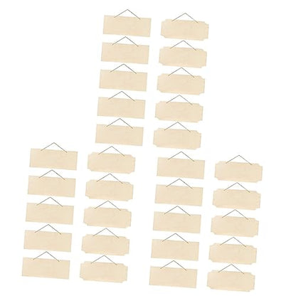 Toddmomy 30 Pcs Hanging Wooden Sign Unfinished Blank Wood Sign Wood for Crafts Wooden plaques for Crafts Hanging Craft Blanks Wooden Plaque DIY