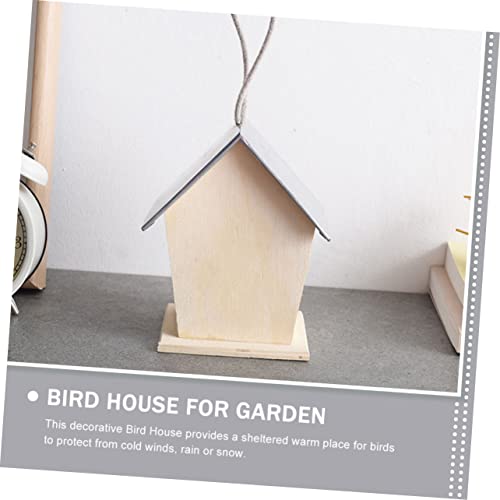 LIOOBO Outdoor Bird House Unfinished Birdhouse Unfinished Bird House Butterflies House Wild Bird House Bird Houses for Outside DIY Painting Bird - WoodArtSupply