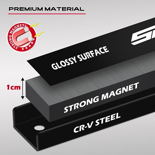 Magnetic Tool Holder Storage Organizer: 7-Piece Garage Wall Mount Rack Organization Strip Power Magnet Organizers Mounted Workbench Board Slatwall SEDY