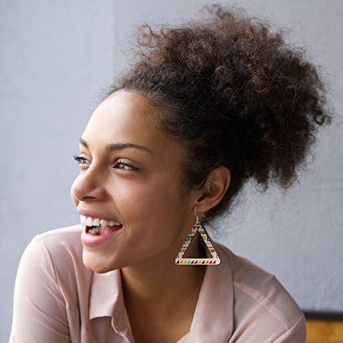 Hicarer 197 Pieces Wooden Dangle Earring Making Kit, Including 48 Pieces Wooden DIY Pendants 100 Pieces Jump Rings and 49 Pieces Earring Hooks for Hicarer