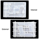 BICASUU Epoxy Resin Mould Gun Pistol Shell Bullet Silicone Casting Mold, 3D DIY Soft Clay Cake Decor Craft Candy Desserts Chocolate Tool, White BICASUU