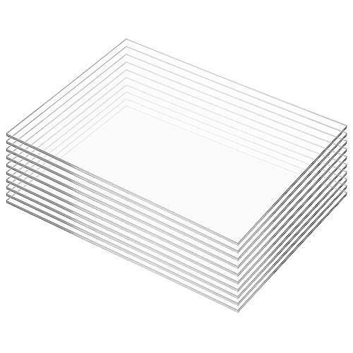 KAITELA 10 Pack Clear Acrylic Sheet 5" x 7" Cast Plexiglass Panel 1/8" Thick (3mm) Transparent Plastic Sheets for Sign, Craft, Display Projects, KAITELA