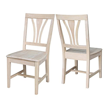 International Concepts Pair of FanBack Chairs, Unfinished