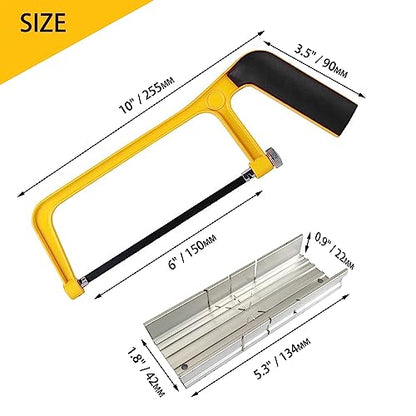 Hanpex 6 in. Mini Hacksaw & mitre Block Set - 150mm Extra Fine Cut Hack Saw with Bi-Metal Blade - WoodArtSupply