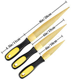 NKTM Wood File, Needle File Set Wood Files for Wood Working Wood Rasp Files Tools Golden Tapered Wood Rasp with Rubber Handle in Gift Bag for Carving NKTM