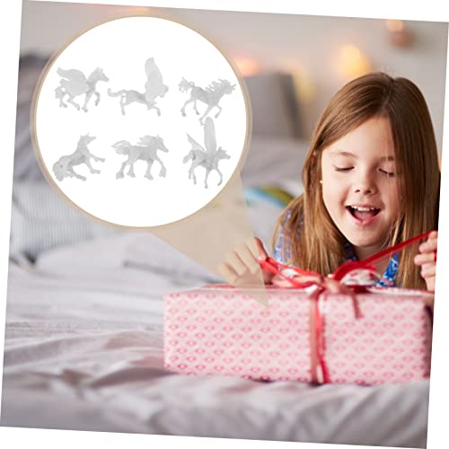 Tofficu 6pcs Animal Model Unicorn Painting Kit Animal DIY Painting Drawing Unicorn Toys Unicorn Embellishments Unfinished Unicorn Figurines Unicorn Tofficu