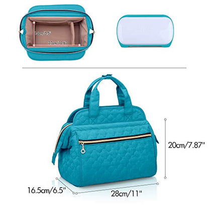Yarwo Carrying Case Compatible with Cricut Joy Machine, Craft Tote Bag with Wide Opening Design and Removable Divider, Teal