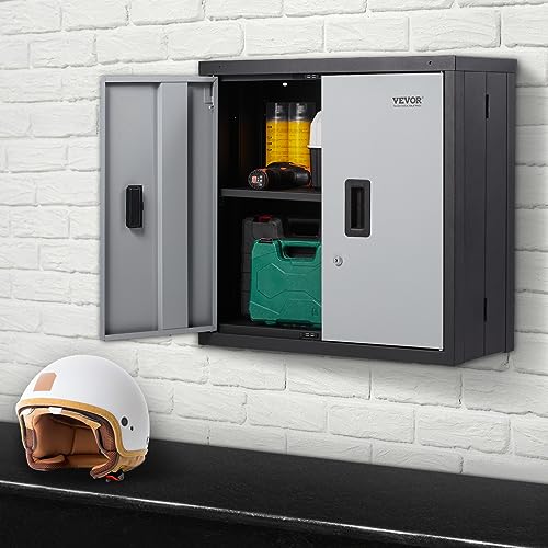 VEVOR Metal Garage Locker Mounted 26" Small Tool Chest 240 LBS Loading Capacity Adjustable Shelf Magnetic Door File for Warehouse Office Home Black VEVOR