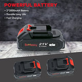 BeHappy Cordless Drill Set, 21V Power Drill Kit, Electric Power Drill Set with 2 Batteries and Charger, 25+3 Torque Setting, 2 Speed, 315 In-lb, LED, BeHappy