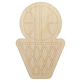 Basketball and Hoop Unfinished Wood Shape Piece Cutout for DIY Craft Projects - 1/4 Inch Thick - 6.25 Inch Size Sniggle Sloth