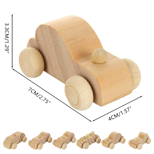SHUESS 24 Packs Wooden Cars to Paint Unfinished Wooden Cars for Craft Cars DIY Wood Toy Car for Handcraft Projects Family Time SHUESS