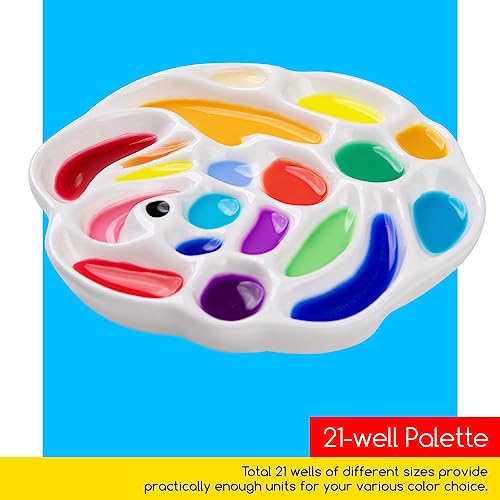 MEEDEN Porcelain Paint Palette, Ceramic Watercolor Pallet Mixing Tray, Rose Shaped Design MEEDEN