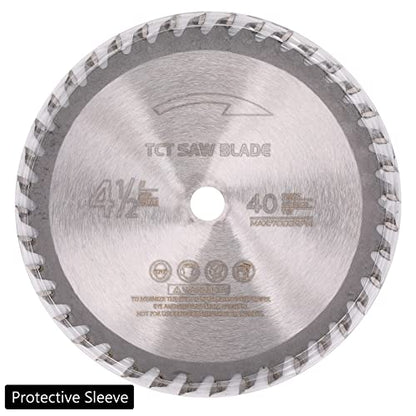 4Pack 4-1/2 Inch Compact Circular Saw Blade Set with 3/8"(10MM) Arbor, 115MM 24T/40T TCT Carbide Tipped Teeth Circular Saw Blade Assorted for Wood,