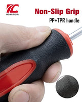 ROTATION 8-Piece Magnetic Screwdrivers Set with red tip, 4 Phillips and 4 Slotted Tips, Professional Cushion Grip Screwdriver Set with High Torque ROTATION