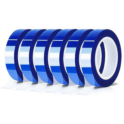 MEBMIK 6 Rolls 10mm x16m(52FT) Blue Heat Tape High Temperature Heat Resistant Tape Heat Transfer Tape for Heat Sublimation Press Vinyl,No Residue